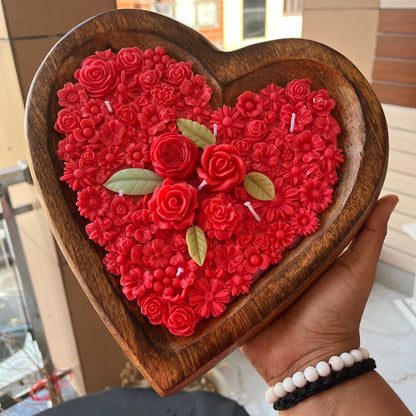Wooden Heart Candle